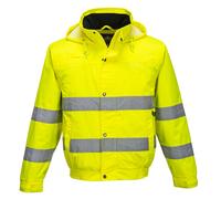 PORTWEST Hi Vis Rain Lite Bomber Jacket Waterproof Reflective Safety Coat S161