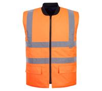 Portwest Hi-Vis Reversible Bodywarmer, Size: M, Colour: Orange, S469ORRM