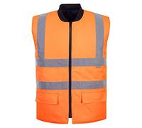 Portwest Hi-Vis Reversible Bodywarmer, Size: 4XL, Colour: Orange, S469ORR4XL