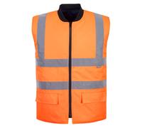 Portwest Hi Vis Reversible Bodywarmer Waterproof Padded Safety Gilet Jacket S469
