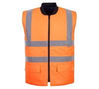 Portwest Hi-Vis Reversible Bodywarmer Waterproof Reflective Safety Vest Workwear