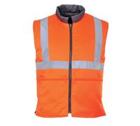 Portwest Hi-Vis Reversible Bodywarmer Winter Safety Gilet Vest- RT44 Orange