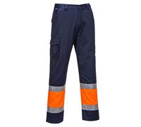 Portwest Hi Vis Service Work Trousers Elasticated Combat Safety Service Pants UK