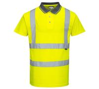 Portwest Mens Hi Vis Polo Short Sleeve Shirt Yellow XS