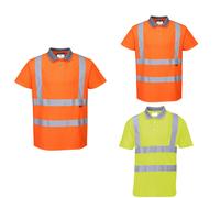 Portwest Hi-vis short sleeved polo (S477/RT22) - Mens, 100% Polyester, Oeko-Tex