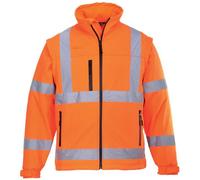 Portwest 2 in 1 Waterproof Hi Vis Softshell Jacket Orange S