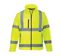 Portwest Hi-Vis Softshell Jacket (3L), Size: XS, Colour: Yellow, S428YERXS | Yellow, X Small, EN ISO 20471 After 50 Washes, CE Marked, Detachable Sleeves