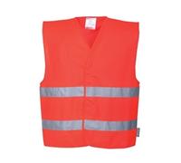 Portwest Hi Vis Two Band Vest L/XL Red (Pack of 10)