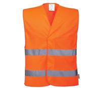Portwest Hi Visibility 2 Band Vest Orange Size: M Colour: Orange, Size M