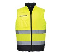 Portwest Hi-Vis Two Tone Bodywarmer, Size: S, Colour: Yellow/Navy, S267YNRS