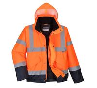Waterproof Hi-Vis 2-Tone Padded Bomber Jacket RIS 3279 Portwest S266