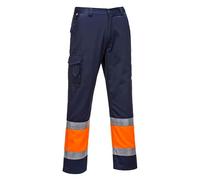 Portwest Hi-Vis Two Tone Combat Trouser, Size: L, Colour: Orange/Navy, E049ONRL