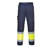 Portwest Combat Trousers Hi-Vis Two Tone E049YNRM Yellow/Navy Size M