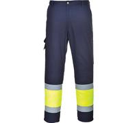 Portwest Hi Vis Two Tone Combat Trousers Yellow / Navy S 32"