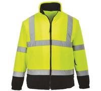 Portwest Hi-Vis Two Tone Fleece, Size: L, Colour: Yellow/Navy, F301YNRL