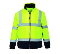 Portwest Hi-Vis Two Tone Fleece, Size: S, Colour: Yellow/Navy, F301YNRS