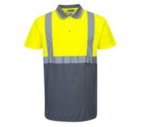 Portwest Hi-Vis Two Tone Polo Shirts Lightweight Breathable Safety Workwaer Tops