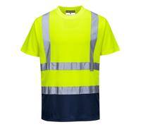 Portwest Hi-Vis Two Tone T-Shirt S/S Breathable Wicking Safety Work Summer Tee