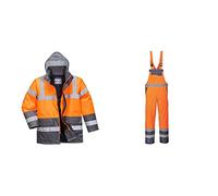 Portwest Hi-Vis Two Tone Traffic Jacket, Size: L, Colour: Orange/Grey, S467OGYL