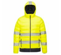 Portwest Heated Hi Viz Jacket Electric Tunnel Puffer Coat Yellow Hi Vis Xl