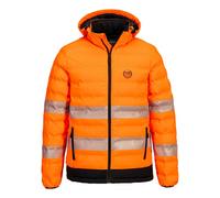 Portwest Hi-Vis Ultrasonic Heated Tunnel Jacket lined Padded Safety Puffer Coat