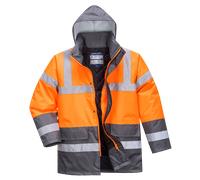 PORTWEST HI VIS VIZ Contrast Traffic Jacket Waterproof Lined Padded Safety- S467