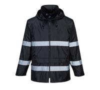 Portwest Hi Vis Viz Iona Waterproof Jacket Hooded Lightweight Rain Coat Workwear