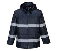 Portwest Hi Vis Viz Iona Waterproof Jacket Hooded Lightweight Rain Coat Workwear