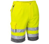 Portwest Hi Vis Viz Safety Work Shorts Mens Multi Pockets PPE Workwear Summer