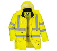 Portwest Hi-Vis Waterproof 7-in-1 Contrast Traffic Jacket Breathable Hooded Coat