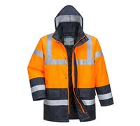 Portwest Hi Vis Waterproof Jacket - Hi Viz Lined Traffic Yellow Safety Coat S466