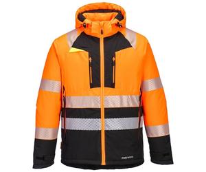 PORTWEST Hi Vis Winter Jacket - DX4 Class 2 Waterproof Padded Fleece Lined DX430