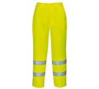 Portwest H441 Hi-Vis Rain Trousers Mens Waterproof Overtrousers Lightweight Reflective Workwear Elasticated Waist Rain Pants Adjustible Hem 40+ UPF, Orange, XL