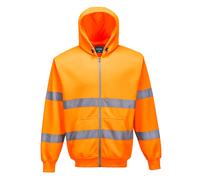 Portwest Hi Vis Zip Front Hoodie Reflective Safety Hoody Polycotton Soft B305