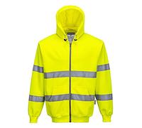 Portwest B305 Zip Front Class 3 Hi-Vis Hoodie Yellow Safety Wear Workwear S-3XL