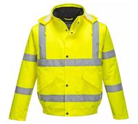 Portwest Hi Viz High Visibility Bomber Jacket Waterproof Padded Safety Work Coat