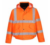 Portwest Hi-Viz Orange Padded Bomber Jacket Workwear Waterproof S463 Sml - 5XL