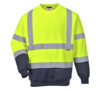PORTWEST High Visibility Contrast Two Tone Sweatshirt Comfort Work Sweater B306
