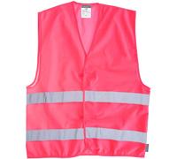 Portwest F474 Iona Hi Vis Vest Mens Womens Reflective Safety Gilet Lightweight Breathable Workwear Crew Steward Visitor Event Warehouse Contractor Security Driver, Pink, L/XL