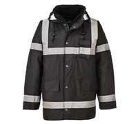 Portwest Iona Lite Traffic Jacket, Size: L, Colour: Black, S433BKRL