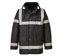 Portwest Iona Lite Traffic Jacket, Size: XL, Colour: Black, S433BKRXL