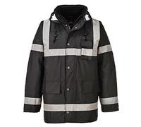 Portwest Iona Lite Traffic Jacket, Size: XS, Colour: Black, S433BKRXS