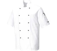 Portwest Kent Mens Chefs Short Sleeve Jacket White 3XL