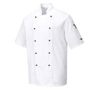 PORTWEST Knet Chef Jacket Food Industry Catering Chefwear Short Sleeve Coat C734