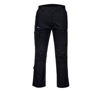 Portwest T802 KX3 Ripstop Work Trousers Durable Stretch Fabric Adjustable Fit Multi-Pocket Utility Knee Pad Compatibility for Ultimate Comfort & Protection, Black, 46
