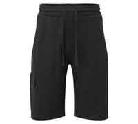 Portwest KX310 KX3 Cargo Sweatshorts Workwear Cotton Blend Elasticated Waistband Multi Pocket Lightweight Durable Shorts With Zipped Thigh Pocket And Reinforced Stress Points, Black, S