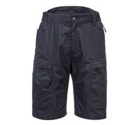 Portwest KX340 KX3 Ripstop Shorts Crotch Gusset 1 Spanner Pocket 11 Pockets | Black, UPF 50+, Stretch Fabric, 230gsm Polycotton, Triple-Stitched Seams, UV Protection, Durable, Button Front, Workwear