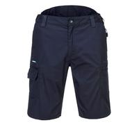 Portwest KX340 KX3 Ripstop Work Shorts Durable Lightweight Stretch Fabric Multiple Pockets Triple-Stitched Seams High-Rise Waist Functional Comfortable Workwear, Dark Navy, 38