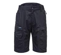 Portwest KX340 KX3 Ripstop Work Shorts Durable Lightweight Stretch Fabric Multiple Pockets Triple-Stitched Seams High-Rise Waist Functional Comfortable Workwear, Black, 42