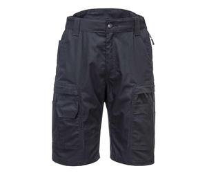 Portwest KX340 KX3 Ripstop Work Shorts Durable Lightweight Stretch Fabric Multiple Pockets Triple-Stitched Seams High-Rise Waist Functional Comfortable Workwear, Black, 38